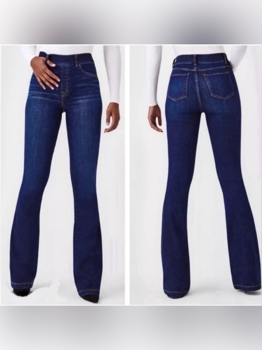 SPANX EveryWear Flare Jeans in Midnight Shade w/ Tummy Control (#20327Q) Sz. XS